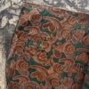 Jacquard fiore decò regimental verde e bronzo